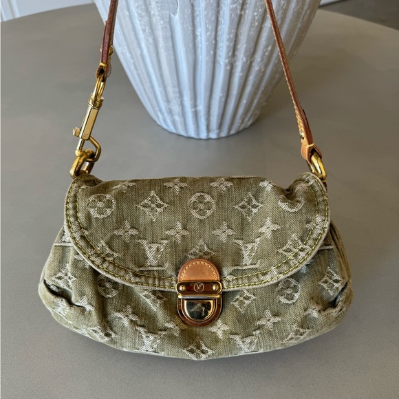Louis Vuitton Handbags - Authentic gently used Louis Vuitton Monogram mini Pleaty green denim bag
